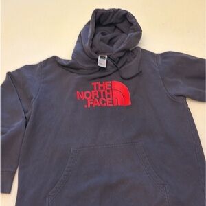 The North Face Charcoal Hoodie with Red Logo